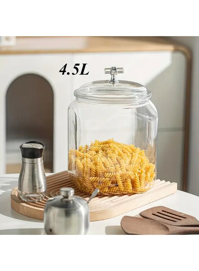 Sealed Airtight Plastic Food Storage Jar With Locking Lid For Dry Goods Coffee Pasta - Image 1